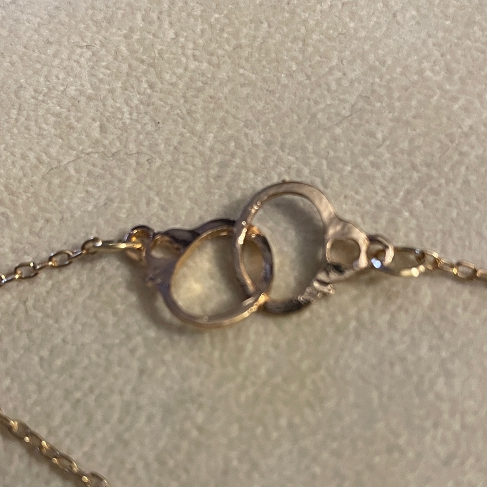 Handcuffs Gold Plated Chain Bracelet - Picture 2 of 5